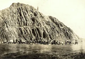 Expedition caravan in the Akkem River valley, 1895. Creator: Vasilii Vasilevich Sapozhnikov