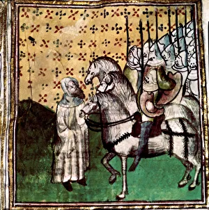 Turin Prints: Expedition of Godfrey of Bouillon (1061-1100) to the Holy Land, detail of a miniature