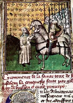 Expedition of Godfrey of Bouillon (1061-1100) to the Holy Land, Miniature in From
