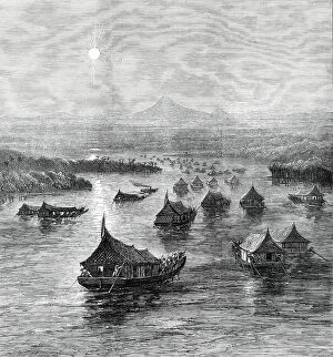 Thatch Collection: The Expedition against the Malays: the British Force ascending the Perak River, 1876