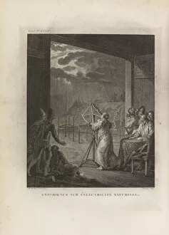 Experiment on natural electricity, Early 1760s. Creator: Moreau the Younger, Jean Michel