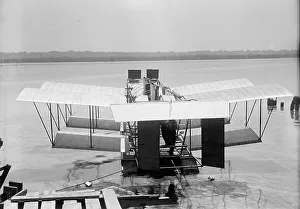 River Potomac Prints: Experimental Tandem Biplane On Potomac Embodying Langley Principles
