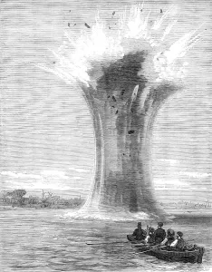 Test Prints: Experiments with torpedo-shells at Chatham: explosion of a 440-pounder
