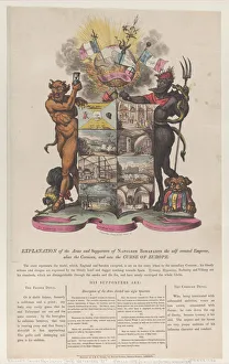 First Consul Bonaparte Collection: Explanation of the Arms and Supporters of Napoleon Bonaparte, 1808. 1808. Creator: Anon