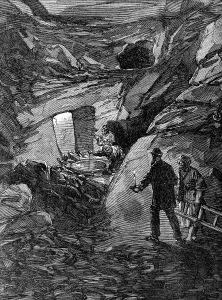Archaeologist Prints: The Explorations at Jerusalem: rock-cut tunnel near the Fountain of the Virgin
