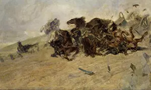 War Atrocities Prints: The Explosion, 1880. Creator: Fattori, Giovanni (1825-1908)