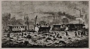 Alexander Nikolayevich Collection: An explosion that destroyed the Tsars Alexander II freight car, November 1979, 1880