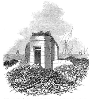 Industrial Accident Prints: The explosion of a gunpowder magazine near Erith: ruins of Rayner's house