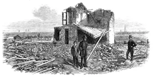 Industrial Accident Prints: The explosion of a gunpowder magazine near Erith: ruins of Silver's house
