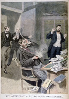 Alphonse De Collection: Explosion of a letter bomb sent to Baron Alphonse de Rothschild, 1895. Artist: F Meaulle