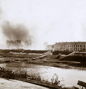 Ijzer Prints: Explosion, Nieuwpoort, Flanders, Belgium, c1914-c1918