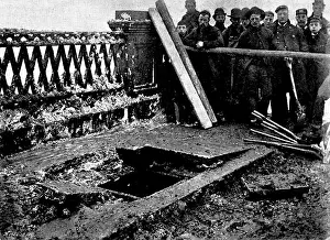 Damage Prints: Explosion of Southwark Bridge, 1895. Creator: Robert Doyle