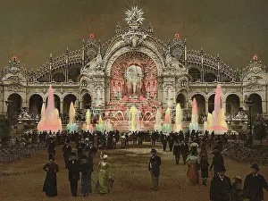 1900 Paris Exposition Prints: Exposition de Paris de 1900 - Palais de l'Electricite et Chateau d'eau, 1900