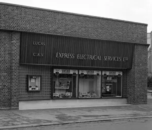 Motor Maintenance Gallery: Express Electrical Services shop front, Plymouth, Devon, 1961. Artist: Michael Walters
