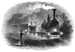 The Raj Prints: Express train with the mail signals, 1844. Creator: Unknown