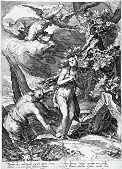 Expulsion Prints: The Expulsion of Adam and Eve from Paradise, c1604. Creator: Jan Saenredam