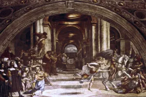 Running Prints: The Expulsion of Heliodorus from the Temple, 1512-1514. Artist: Raphael