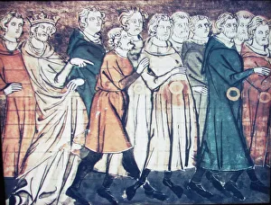 Crusade Prints: The expulsion of Jews from France in 1182 (A miniature from Grandes Chroniques de France)