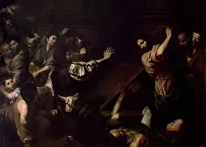 Territorial Prints: Expulsion of the Money-Changers from the Temple, 1620. Creator: Valentin de Boulogne