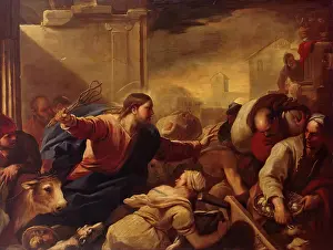 Territorial Prints: Expulsion of the Money-Changers from the Temple, 1675. Creator: Luca Giordano