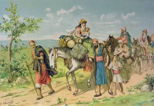 Expulsion of the Moors by decree of King Philip III during years 1609 and 1610, drawing
