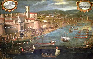 Valencia Prints: Expulsion of the Moors, oil that represents the shipment at the port of Vinaroz of