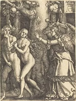 Paradise Collection: Expulsion from Paradise, 1540. Creator: Heinrich Aldegrever