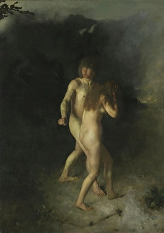 Regret Prints: The Expulsion from Paradise, 1877. Creator: Hans Heyerdahl