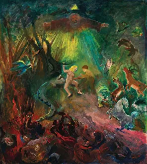Expulsion From The Paradise Prints: The expulsion from paradise. The Fall of Man. Creator: Laske; Oskar (1874-1951)