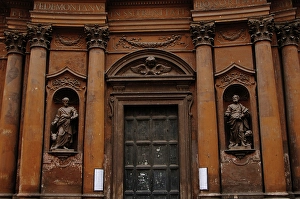 Exterior detail, Church of the Most Holy Trinity of Pilgrims, Rome, Italy, 17th century (2009). Creator: LTL