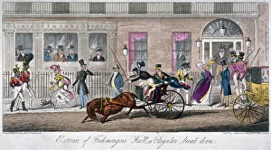 Robert Cruikshank Collection: Exterior of Fishmongers Hall, a Regular break down, 1824