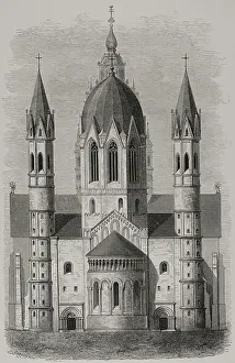 Exterior of Mainz Cathedral, Germany, 1877. Creator: Unknown