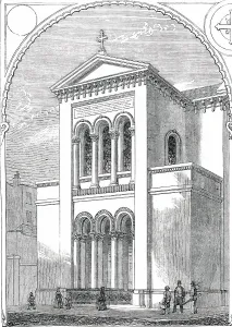 Alter Prints: Exterior of the New Greek Church London Wall, 1850. Creator: Unknown
