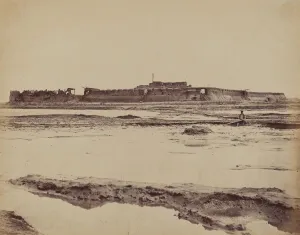 Defeat Collection: Exterior of North Taku Fort on Peiho River, Showing the English and French Entrance