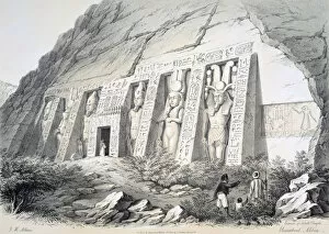 Augustus Butler Gallery: Exterior of the North Temple, Ebsamboul, Nubia, c1850. Artist: Augustus Butler