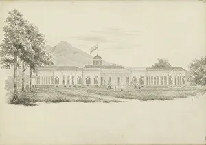 Java Indonesia Prints: Exterior of the palace in Buitenzorg in West-Java, 1842. Creator: Anon