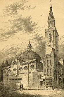 St Stephen Prints: Exterior of St. Stephens, Walbrook, in 1700, (1897). Creator: Unknown