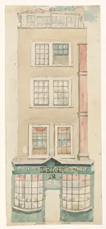Bookseller Prints: Exterior of the store of bookseller and publisher Samuel Leigh in London