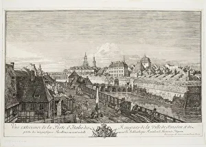 Rampart Prints: Exterior View of the Italian Gate of the Ramparts of the Town of Dresden