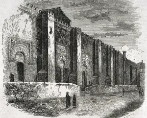 Unesco Prints: Exterior view of Mosque-Cathedral of Cordoba, Andalusia, Spain, 1852. Creator: Coderch