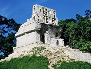 Exterior view of the Temple of the Cross in the Mayan ruins of Palenque Exterior view of the Temple of the Cross in the Mayan ruins of Palenque