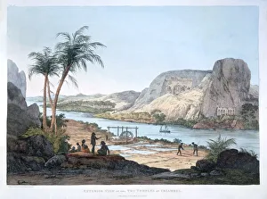 Outcrop Prints: Exterior View of the Two Temples at Ybsambul, Egypt, 1820. Artist: Agostino Aglio