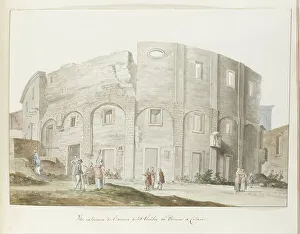 Disrepair Prints: Exterior wall of old theater of Catania, 1778. Creator: Louis Ducros