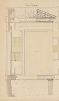 Plans Prints: Exterior Window Bay from the Farnese Palace of Caprarola, Preparatory Study... 1815-23
