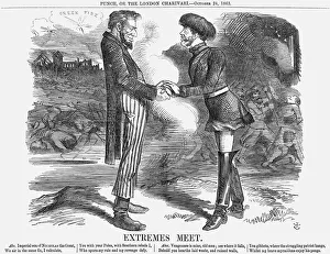 Bombarding Prints: Extremes Meet, 1863. Artist: John Tenniel
