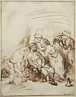 Operation Prints: An eye operation, c1650. Creator: Rembrandt Harmensz van Rijn