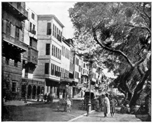 The Ezbekiyeh and Street Scene, Cairo, Egypt, late 19th century. Artist: John L Stoddard