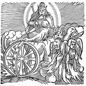 Ezekiels vision of chariot in sky, c614 BC