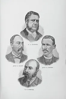 G M Rewell Company Prints: F. L. Cardoza, John S. Leary, John O. Crosby, E. S. Porter, 1887. Creator: Unknown
