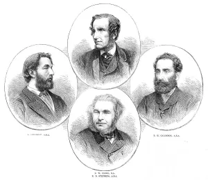 F. Leighton, A.R.A. E. W. Cooke, R.A. E. B. Stephens, A.R.A. P. H. Calderon, A.R.A. 1864. Creator: Unknown